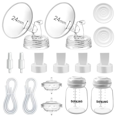 Pump Parts Compatible with Spectra S2 S1 9 Plus SG for Spectra Breast Pump Parts Replacement Kit Accessory 24mm Flange Duckbill Valve Tubing Bottle Connector Backflow Protector