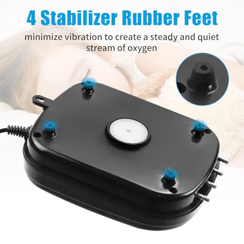AQUANEAT Aquarium Air Pump 300GPH, for up to 200 Gallon Fish Tank, Powerful Hydroponic Aerator Pump with Tubing, Air Stones, Valves