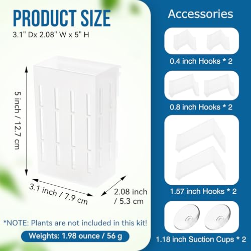 Upgraded Large Aquarium Plant Holder with Hooks and Suction Cups for Fish Tank Aquaponic Plant Cultivation and Aquascape Decorations (Semitransparent) - color: Upgraded Semitransparent-2 Pieces