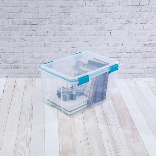 Sterilite 12-Pack Gasket Box, Weather-Resistant Storage Bins with Latching Lids, 54 Quart - Heavy-Duty Organizing Containers for Closet, Bathroom, and Office - size: 54 Quart, style: 12 Pack