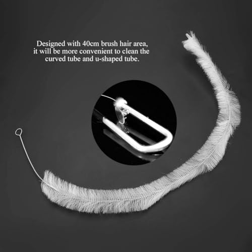 Aquarium Filter Brush, Cleaning Brush Aquarium Fish Tank Pipe Brush Pump Hose Brush Flexible Bristles Hose Pipe Cleaner with Stainless Steel Long Tube