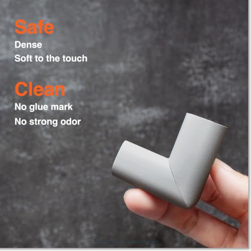 Roving Cove Slimfit Corner Edge Protector for Baby Proofing (Small 18ft Edges 8 Corners), Furniture Safety Bumper Guard, Soft NBR Rubber Foam, 3M Adhesive, Stone Grey - color: Stone Grey, size: Small 18 feet