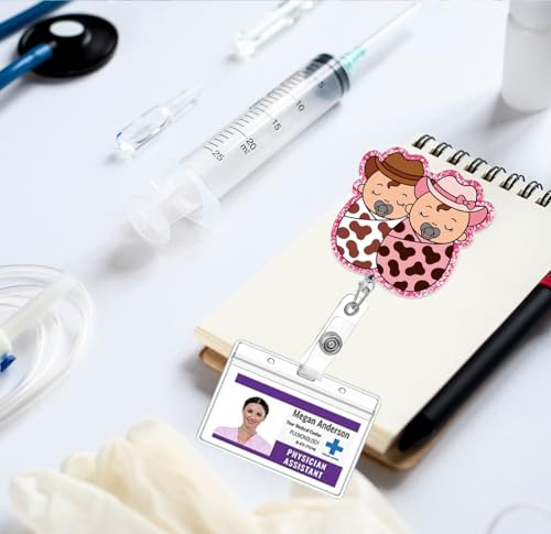 Cute Labor and Delivery Badge Reel, OBGYN Pediatric Nurse Badge Holder Retractable Cowboy Baby ID Clip for RN Hospital Nurse Nursing Medical Assistant Worker - color: Cowboy Baby