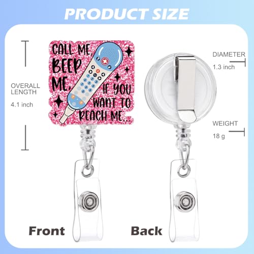 Funny Badges Reel Retractable Clip, Call Me ID Clip Name Tag Card Badge Holder for EER ICU Nurse RN MD Physician Assistant, Nursing Graduation Gifts - color: Call Me