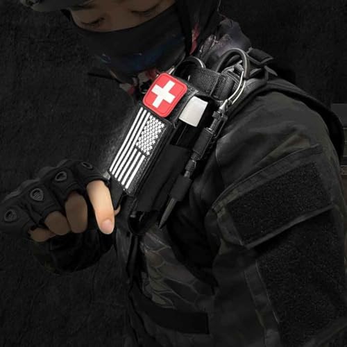 Upgrade 1000D Laser Cut Molle Tourniquet Holder, Heavy Duty Tactical Molle Tourniquet Pouch Holder - color: Pouch-Black