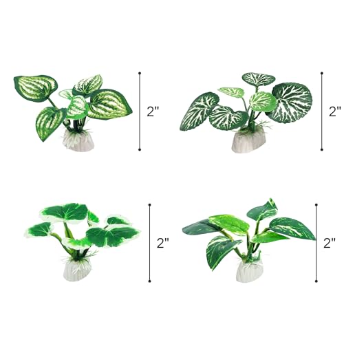 8PCS Betta Fish Tank Decorations Aquarium Decorations Artificial Plastic Plants Ornament for Hiding Fish Reptil - color: D-8pcs Set/Green