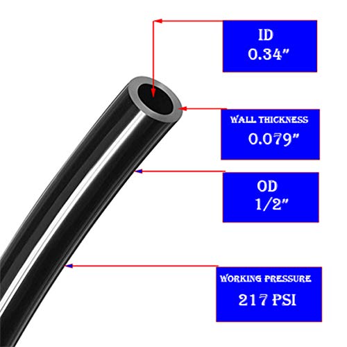 Utah Pneumatic 1/2" Air Line Tubing 10 Meters (32.8ft) Premium PA12 Nylon Tubing - Heavy Duty 2mm Wall Thickness for High Pressure Systems - Industrial Pneumatic Hose for Air Suspension &Train Horns - color: 12-NYLON-TUB, size: wall thickness 2 mm