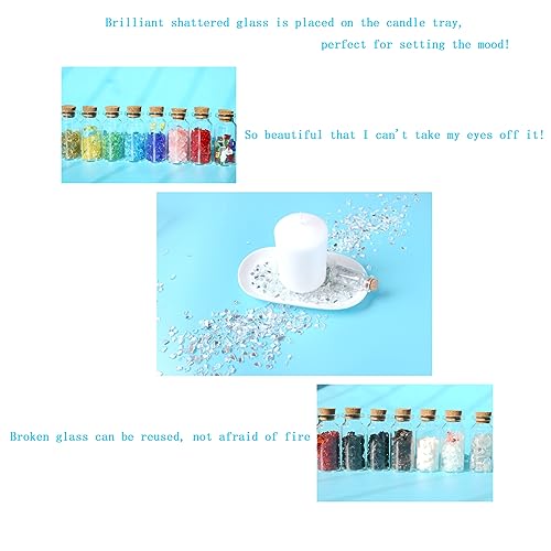 Crushed Glass for Crafts,3-6mm Mirror Broken Glass Pieces for Resin Art. Vase, Bar, Fish Tank, Garden,Fountain Decorative（1.2 Pound） - color: Mirror
