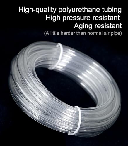 Aquarium CO2 Proof Tubing Flexible Kink-Resistant PU Tube 3/16" (16.4ft), Clear - color: Clear with storage box