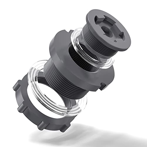 TAISHER 2PCS Black PVC 2'' Bulkhead Tank Connector Adapter Fitting with Plugs & Gasket for Water Tank, Rain barrels, Aquariums, Bathtubs and Sink - size: 2"(PVC) with Plugs & Gasket
