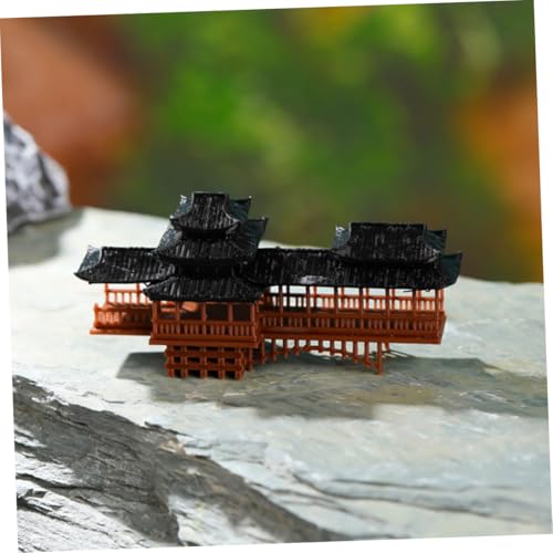 Mini Pavilion Ornament Elegant Micro Landscape Bridge for Zen Garden Bonsai and Aquarium Decor Versatile Plastic Decoration for Fairytale Gardens and Dollhouses