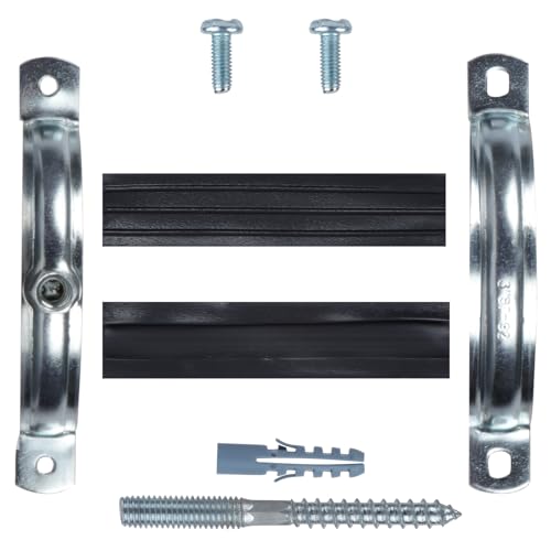 4 PCS Split Ring Pipe Hanger, Heavy Duty Adjustable Pipe Bracket Clamp with Screw & Expansion Tube, Wall Ceiling Mount Galvanized Iron Pipe Strap Supports Fit for Pipe OD 3.4-3.6 Inch(87-92mm) - size: Fit For Pipe OD 3.4-3.6 inch (87-92mm)