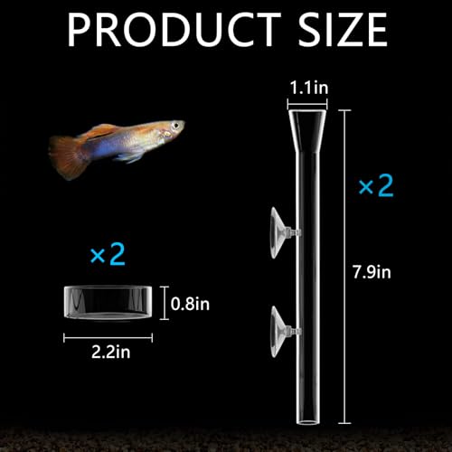 8 Pcs Shrimp Feeding Tube and Dish Fish Feeder Tube Tray for Plant Holder for Aquarium Fiberglass Fish Tank Feeding Tray (8inch)