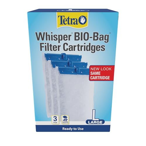 Tetra Whisper Bio-Bag Large Filter Cartridges for Aquariums, 3 Count, Ready to Use, Fits Tetra Whisper Fish Tank Filters 10-30 Gal, 20-40 Gal, PF-20, 30, 40, 60, IQ 20, 30, 45, 60 - size: 3 Count, style: Standard