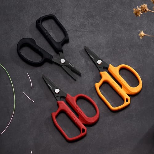 JARVISTAR 4.65" Fishing Scissors - Heavy Duty Line Cutter with Spring Clip Keychain, Dual Serrated Stainless Blades - Cuts Braided, Mono & Fluorocarbon Lines for Saltwater & Freshwater Red - color: Red