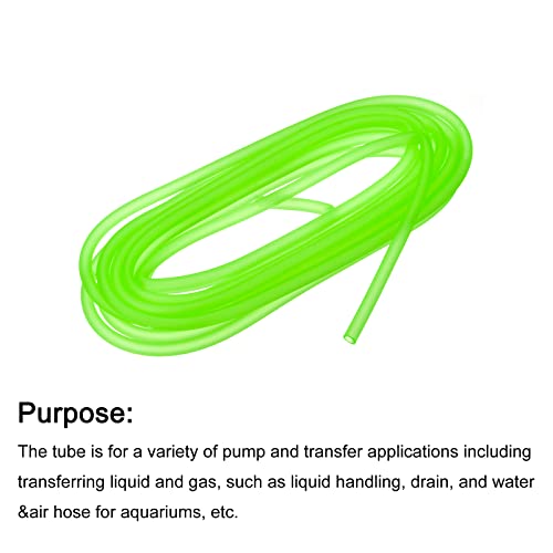 uxcell Aquarium Airline Tubing Hose 5/32" ID 15/64" OD 1Pcs 13.12 Ft Silicone Flexible Airline Tubing for Fish Tank, Terrariums, and Hydroponics, Green - color: Green