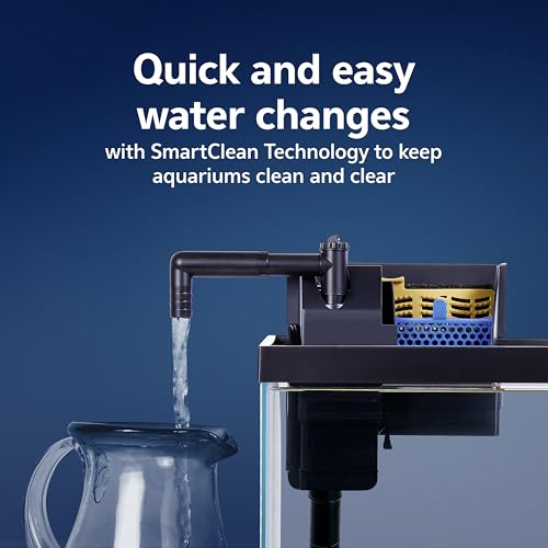 Aqueon SmartClean Power Filter with EcoRenew Filter Cartridge, Quick and Easy Water Changes, Quiet Operation, Adjustable Flow, for 10-20 Gallon Freshwater and Saltwater Aquariums, Medium - size: 10-20 Gallons