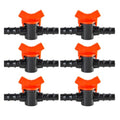 6 PCS Barbed Ball Valve 1/2 Inch ID In Line Barbed Ball Valve Shut Off Switch for Drip Irrigation and Aquariums with Hose Barb to Control Water Flow