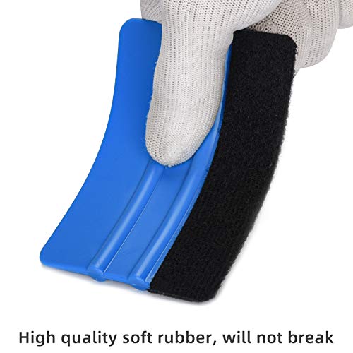 Durable Black Felt Edge Vinyl Squeegee Tool 4-Inch, Car Vinyl Film Wrapping Decal Window Tint Work, Professional Scratch Free Squeegee (Pack of 3) - color: Blue-1