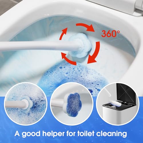 Topo Bear Disposable Toilet Bowl Brush with 40 Toilet Wand Refills, Toilet Bowl Cleaner Wands, Toilet Cleaning System Starter Kit - size: 1 brush+40 Refills