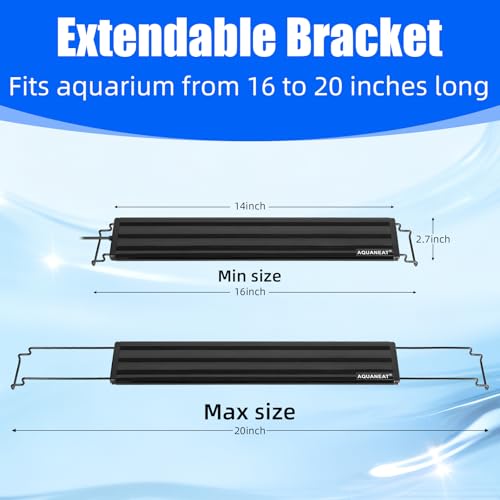 AQUANEAT LED Aquarium Light for 16 to 20 Inch Fish Tank, Auto On Off with Timer, Full Spectrum, Adjustable Brightness, Daylight Moonlight Mode, for Fresh Water Low-to-Mid Light Plants - size: 16"-20"
