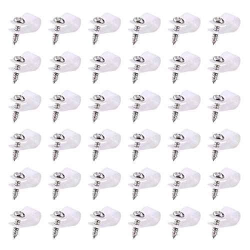 Swpeet 60 Pack White 5/16 Inch Nylon Plastic R-Type Cable Clips Clamp Kit, Nylon Screw Mounting Cord Fastener Clips with 60 Pack Screws for Wire Management (5/16 Inch, White) - color: White, size: 5/16 Inch