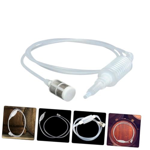 Cabilock 2pcs Home Brewing Siphon Hose Plastic Wine Beer Transfer Tubing with Filter for Bottles Easy Handling Spill Liquid Transfer for Narrow Wide Mouth Containers