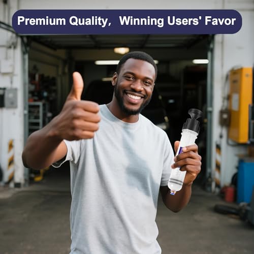 Fluid Extractor Pump, Manual Oil Extractor for Cars, ATVs & Lawn Mowers - Oil Transfer Pump with Flexible Hoses, Brake/Transmission Fluid Extractor, Oil Change Tools 7 oz (200 ml) - size: 200 ml(16" hose)