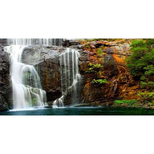 AWERT 72x16 inches Waterfall Terrarium Background Tropical Aquarium Background Mountain Lake Reptile Habitat Background - size: 72x16in/180x40cm