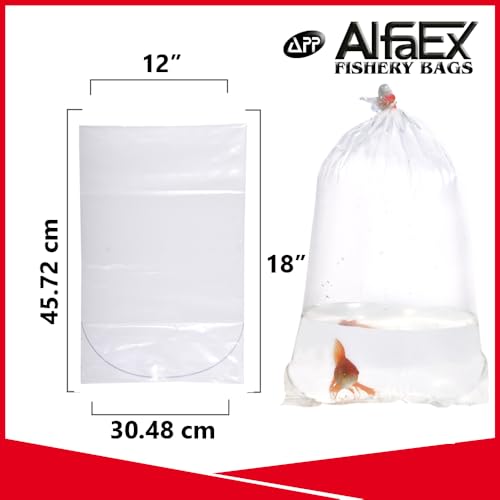 Fishery Bags 12 Inches Leak Proof Rounded Bottom Corners Clear Plastic Fish Bags for Marine and Tropical Fish Transport. (12" x 18" / 50 Pack / 4 Mil) - size: 12" x 18" / 50 Pack / 4 Mil