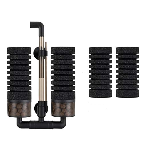 hygger Aquarium Double Sponge Filter for Fresh Water and Salt-Water Fish Tank (M) - size: Filter M (15-55 gallon)
