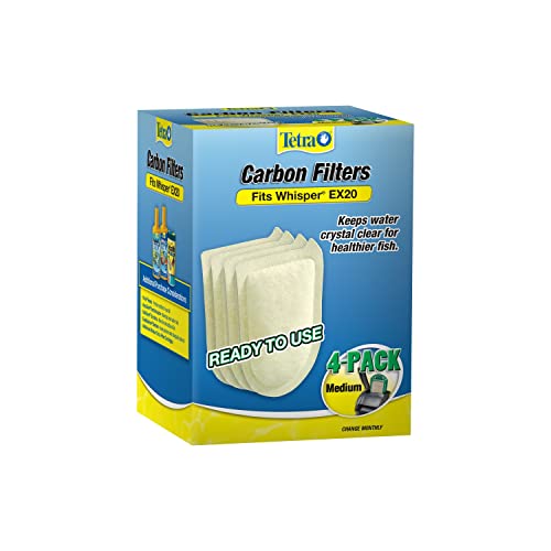 Tetra Whisper EX Carbon Medium Round Filter Cartridges, 4 Count, Fits Tetra Whisper EX 20 Fish Tank Filter - size: 4-Count, style: medium