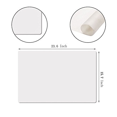 23.6'' by 15.7''Flexible Silicone Placemat Non Slip Waterproof Heat Resistant Dinner Table Transparent with Fog 1 PCS - color: Transparent With Fog-1 Pcs
