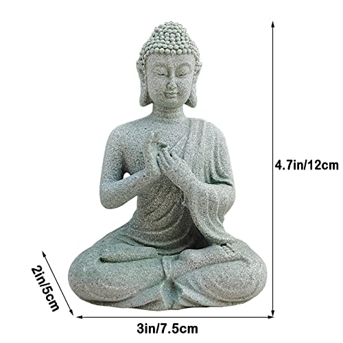 livelyfish Aquarium Buddha Statue Japanese Buddah Figurine Fish Tank Buda Sandstone Sculpture Zen Ornaments Underwater Landscape Decoration,Gift - size: D