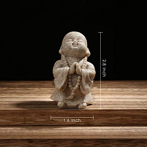 Carefree Fish Buddha Statue Minimalist Sandstone Buda Ornament Monk Figurine Zen Decor Bring Home a Ray of Sunshine