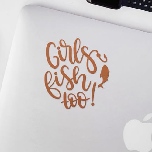 Decal Stickers of Girls Fish Too (Nut Brown) (Set of 2) Premium Waterproof Decal Stickers for Laptop Phone Accessory Helmet Car Window Mug Tuber Cup Door Wall Decoration - BICVER1c33530NB0124 - color: Nut Brown, size: 2.8'' x 3.1''