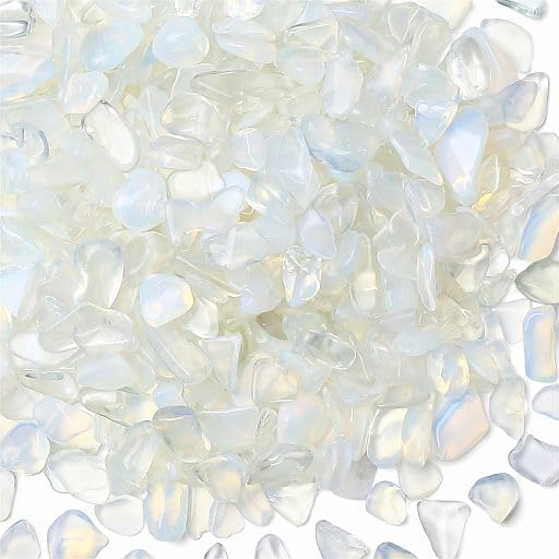 YATOJUZI Opal Aquarium Gravel Rocks Bulk Wholesale Tumbled Crystals Stones Chips Crushed Reiki Energy Balancing Gemstones for Planters Vase Filler Fountain Fish Tank Potted Decor 0.44LB - color: Opal, size: 0.44 Pound
