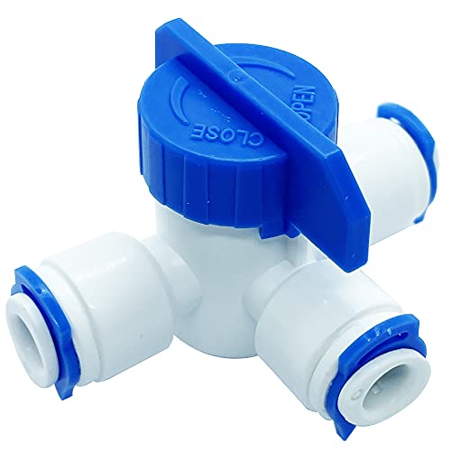 Auto Top Off 3 Way Ball Valve 1/4 inch Input 1/4 inch Output Push Connect for Reverse Osmosis Water Filter System