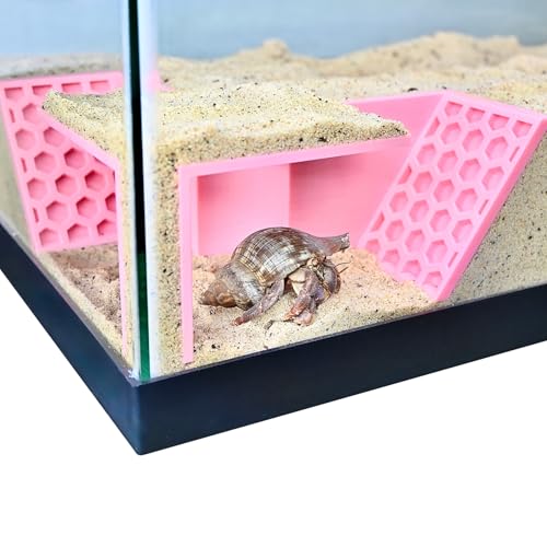 Hermit Crab Underground Tunnel Cave Corner | Hermit Crab Climbing Tank Decor Hide Hideout | Hermit Crab Habitat Hideaway Decoration Accessories Supplies Toys Ornaments (Coral Pink) - color: Coral Pink