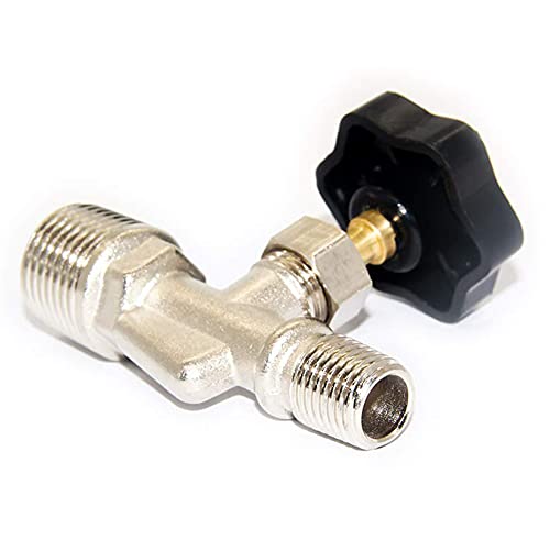 Joywayus Adjustable Needle Valve Male Thread 1/4" NPT x 1/2" NPT Brass Nickel Plated Anti-Rust Reduce Flow Control Straight Connection - size: 1/4"×1/2"