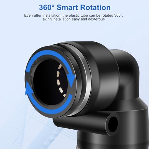 12 Pcs Push to Connect Fittings 1/2 Inch Tube OD x 1/4 Inch NPT Thread Pneumatic Male Straight and Elbow Quick Connect Air line fittings - size: 1/2"OD x 1/4"NPT