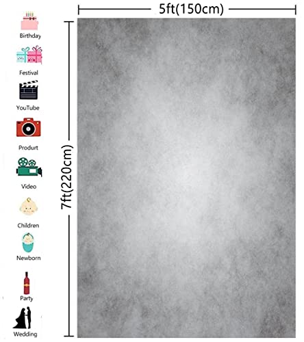 5x7ft Gray Abstract Photography Backdrops Grey Portrait Photo Studio Prop Background for Photographyer Ash Texture Backdrop for Party - color: TT-S0322, size: 5x7ft