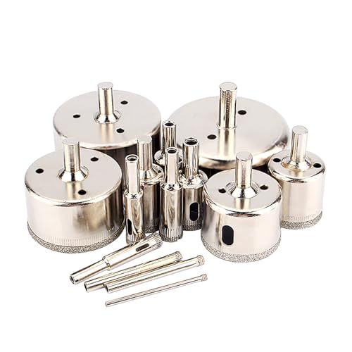 Diamond Hole Saw Diamond Drill Modeling Tool Hollow Drill Crown for Diamond Drill Set 3-70 Mm for Tiles, Glass, Aquariums, Marble, Granite, Ceramics