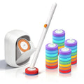 Disposable Toilet Brush and Holder Set with 28 Refills, Wall Mounted Toilet Bowl Cleaner Wand Cleaning System Bathroom Cleaning Supplies (Toilet Brush + 28 Refills)