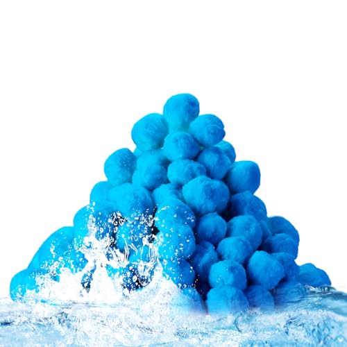 Redcoutt 3.1 Lbs Pool Filter Balls for Sand Filter, Reusable Eco-Friendly Filter Media for Sand Filter Pump, Replaces 100lbs Pool Filter Sand, Long-Lasting for Several Seasons - color: Blue