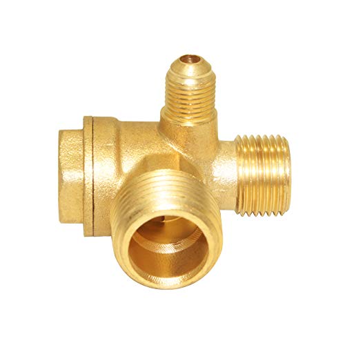 Joywayus 3-Way Brass Male Threaded Air Compressor Check Valve Central Pneumatic G1/2"xG3/8"xG1/8" - style: style 1