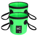 BANCHELLE Collapsible Bucket Water Container Portable Folding Camp Wash Basin for Outdoor Traveling Hiking Fishing Car Washing Gardening Camping 2 PCS - color: Green