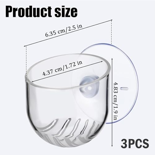 KABASI 3 Pack Aquarium Plant Holder Pot, Red Worm Fish Shrimp Feeder, Clear Acrylic Aquatic Plant Cup with Suction Cups for Home Fish Tank Aquascape Decor