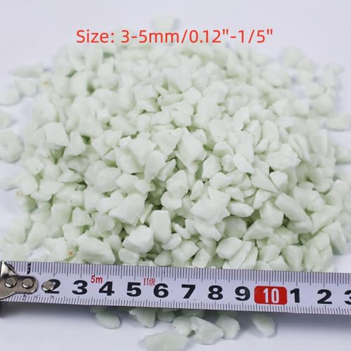 Glow in the Dark Gravel Stones,Aquarium Gravel,Aquarium Sand,Decorative Glow Gravel Rocks for Fairy Garden Fish Tank Succulents Pot Vase Filler Decor, 1 Pound (Sky Blue, 3-5mm) - color: Sky Blue, size: 3-5mm