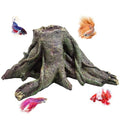 PINVNBY Resin Aquarium Tree Hollow Stump Decor - Fish Tank Ornament, Pleco Cave Hideout for Small Betta, Cichlid, Shrimp, Guppy & GloFish